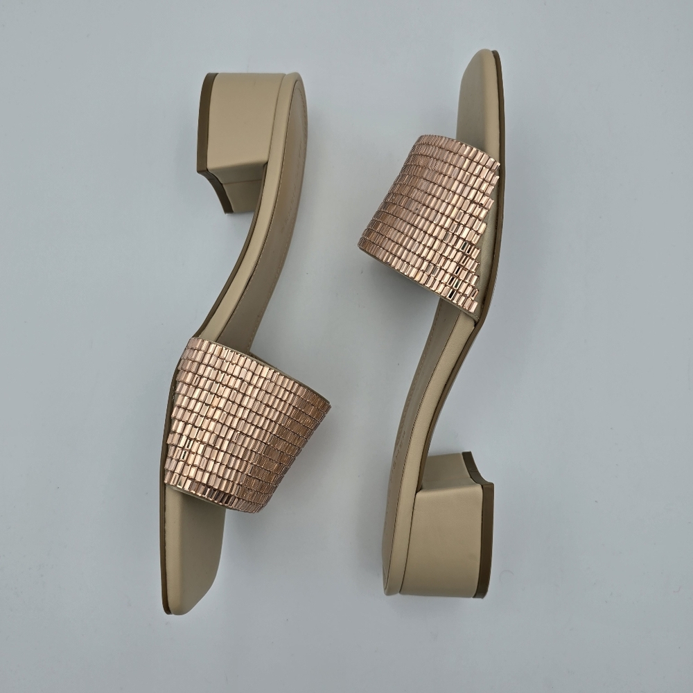 Marc Fisher Casaly Block Heel Slide Sandals, Light Beige/Rose Gold, Women's 8.5M - Picture 13 of 16